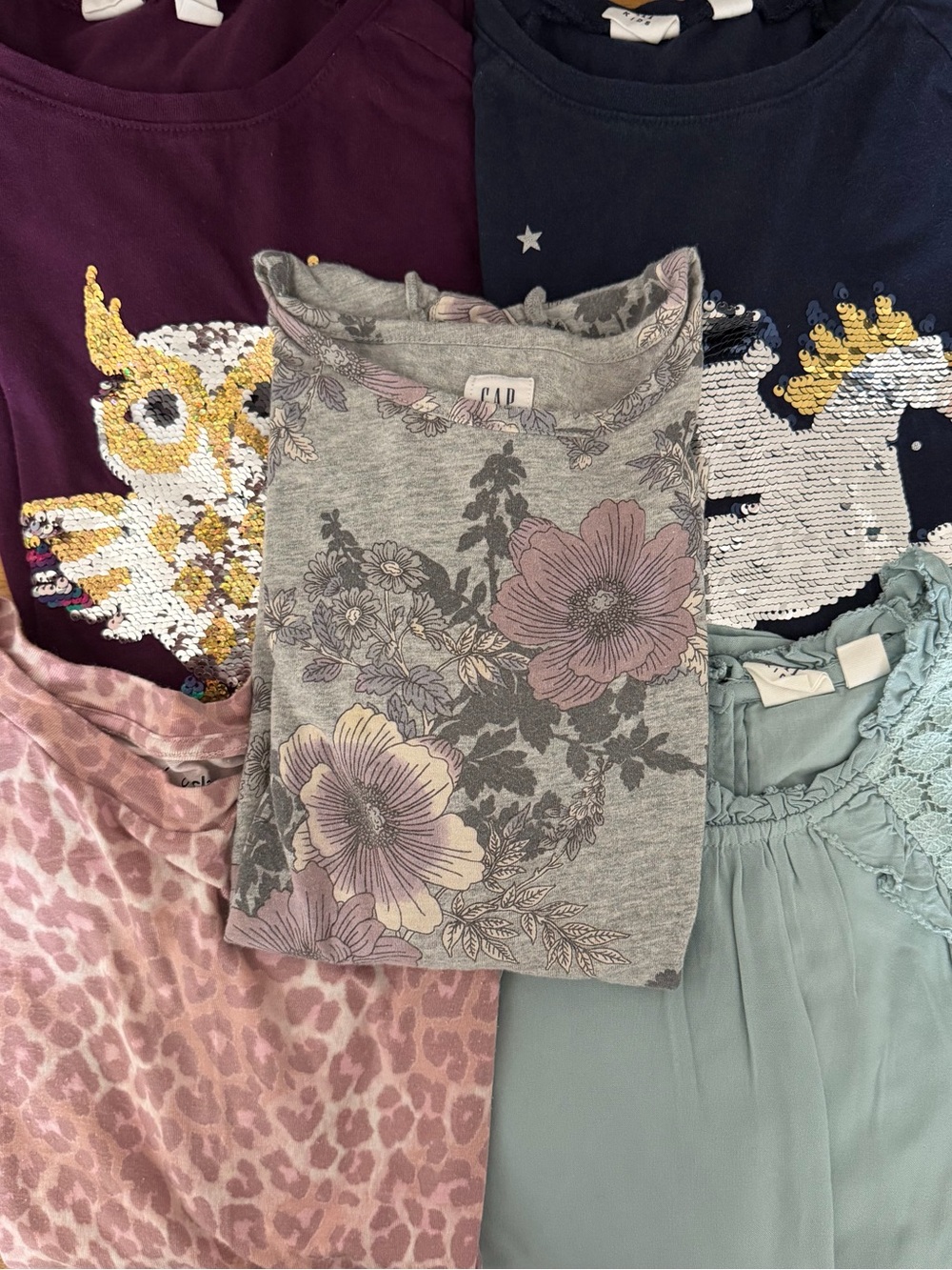 GAP Girls Multi-Color Tops Bundle - Plum, Navy, Gray, Pink, Mint